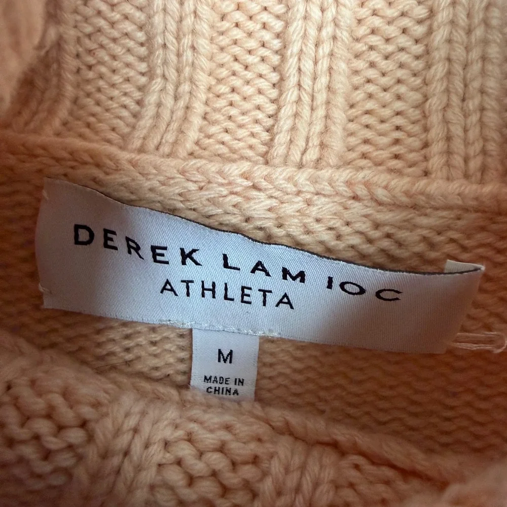 Athleta X Derek Lam Wool Cashmere Turtleneck Sweater Light Pink Cozy Winter Med‎